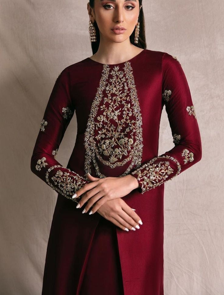 Elegant Formal & Party Dresses with Handcrafted Zari Work ✨