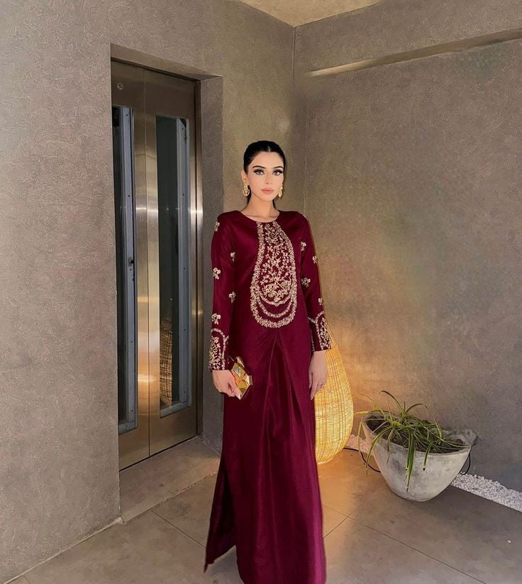 Elegant Formal & Party Dresses with Handcrafted Zari Work ✨